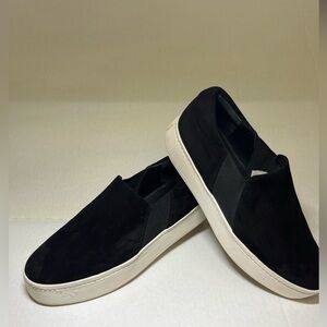 Vince Women’s Warren Platform Sneakers Sz US 9.5 Slip On Shoe Black Suede